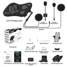 Load image into Gallery viewer, LX-FT4 Bluetooth 4 way Conference Intercom System