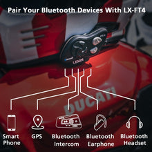 Load image into Gallery viewer, LX-FT4 Bluetooth 4 way Conference Intercom System